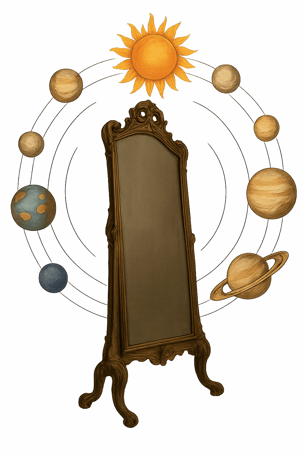 Mystical antique mirror